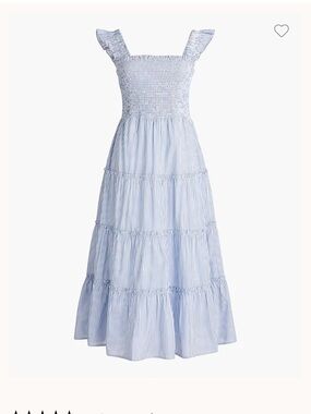J. Crew Light Blue and White Striped Maxi Dress